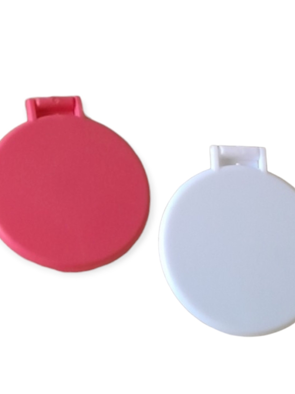 Compact Round Travel Mirrors - Pink and White Set - Picture 2 of 4